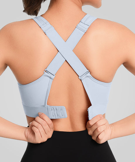 Sujetador deportivo transpirable con espalda cruzada y acolchado para correr | Sujetador deportivo de alta sujeción para mujer