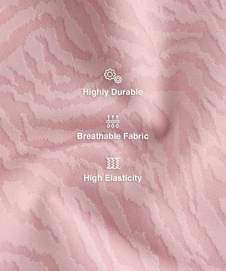 Pink Textured High Impact Leggings With Pockets 25 inches | High-Impact Support Best For Running, HIIT & Training