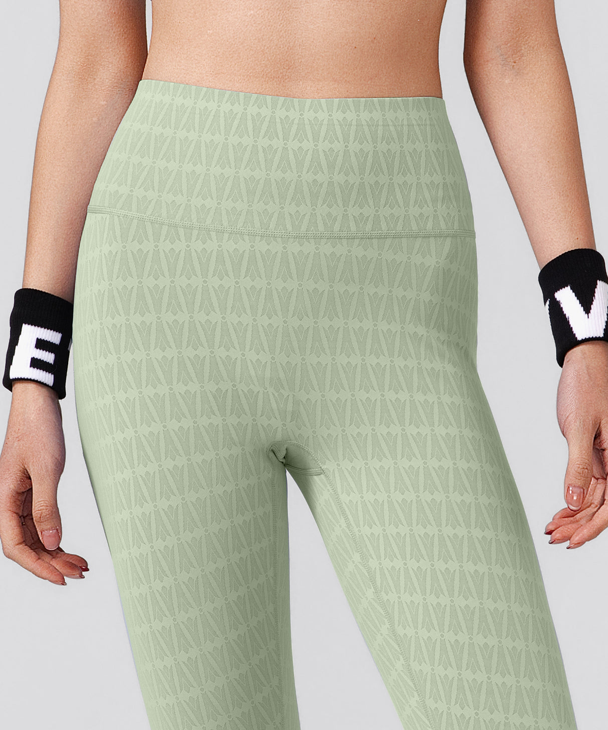 Power Jacquard Pattern No Front Seam High-Rise Running Leggings 25inches | Women's High Support Leggings