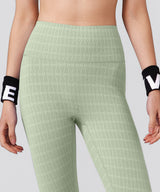 Power Jacquard Pattern No Front Seam High-Rise Running Leggings 25inches | Women's High Support Leggings