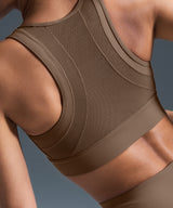 Sculpt Zip Mesh Racerback Padded Running Bra | Women's High Support Sports Bra