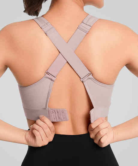 Sujetador deportivo transpirable con espalda cruzada y acolchado para correr | Sujetador deportivo de alta sujeción para mujer
