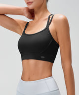 Sujetador de yoga con almohadillas fijas y espalda cruzada Anywhere | Sujetador deportivo de sujeción ligera para mujer
