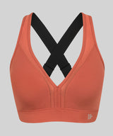 Sujetador para correr Power con cuello en V y espalda cruzada | Sujetador deportivo de sujeción alta para mujer (talla grande)