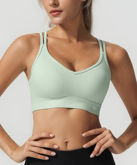 Anywhere V-neck Diamond Mesh Yoga Bra| Women's Light Support Sports Bra
