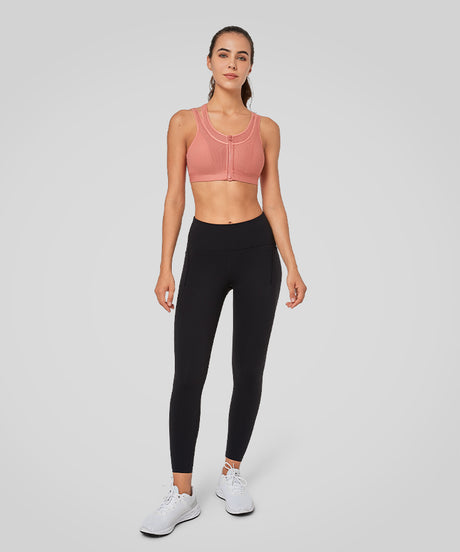 Enfold Zip Mesh Racerback Vadderad Löpar-BH | Sport-BH med Högt Stöd för Damer