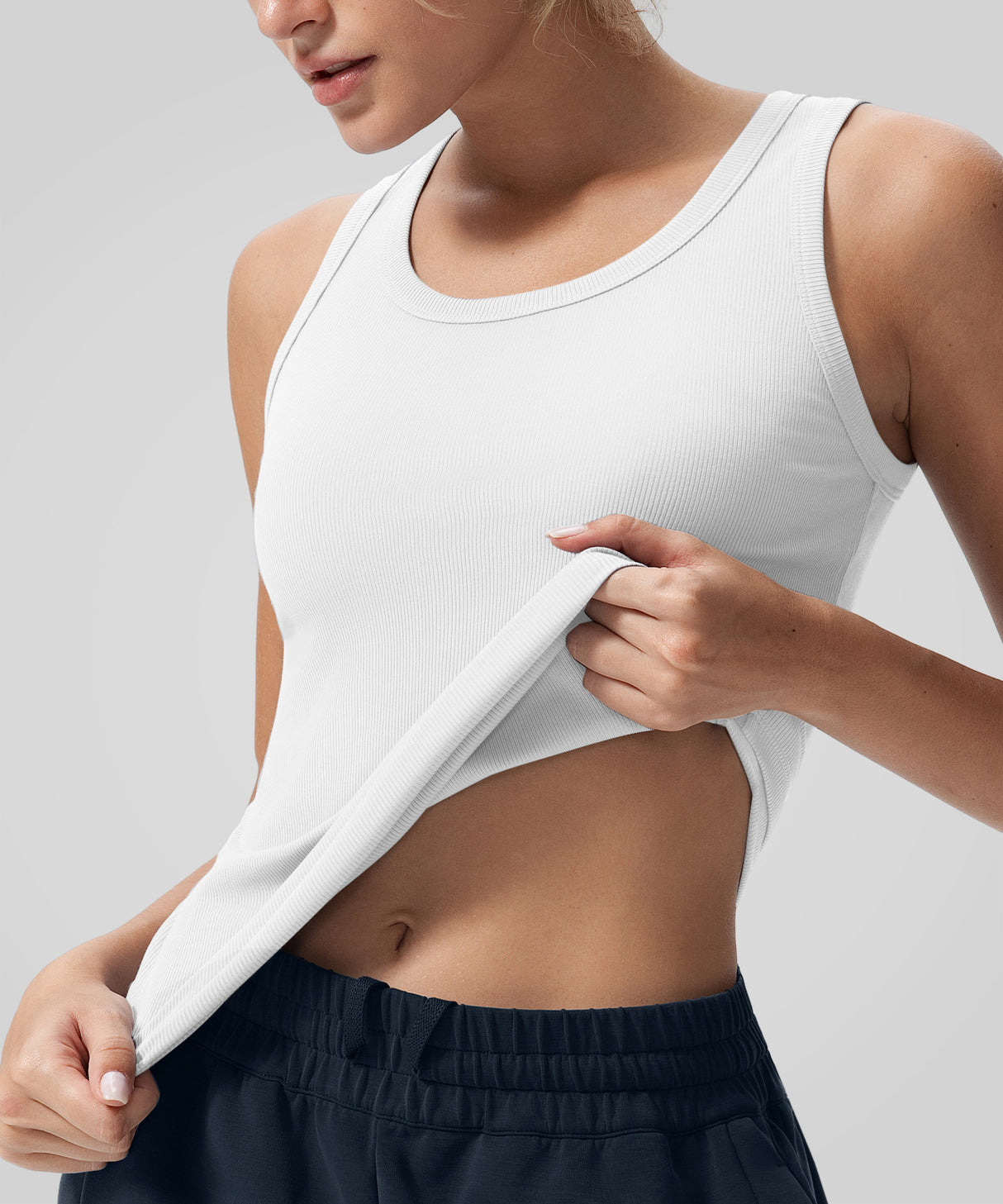 Top deportivo de canalé suave y sin transparencias Anywhere | Sujetador deportivo de sujeción ligera para mujer