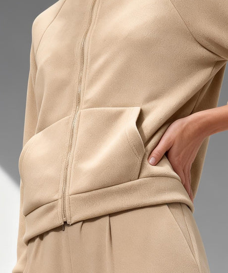 Anywhere Zip Pockets Fleece Stand Collar Jacket | Women's Sports Jacket