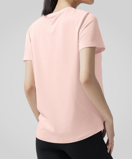 Lätt, figurnära t-shirt i enfärgad färg överallt | Kortärmad t-shirt för kvinnor