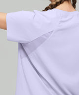 Anywhere Back Mesh Solid Color Comfortable T-shirt