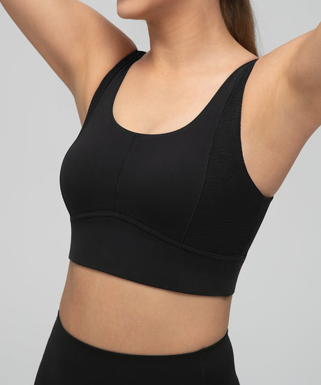 Anywhere Side Mesh Double Strap Yoga Bra| Women's Light Support Sports Bra