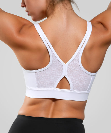 Anywhere V-neck Diamond Mesh Yoga Bra| Women's Light Support Sports Bra