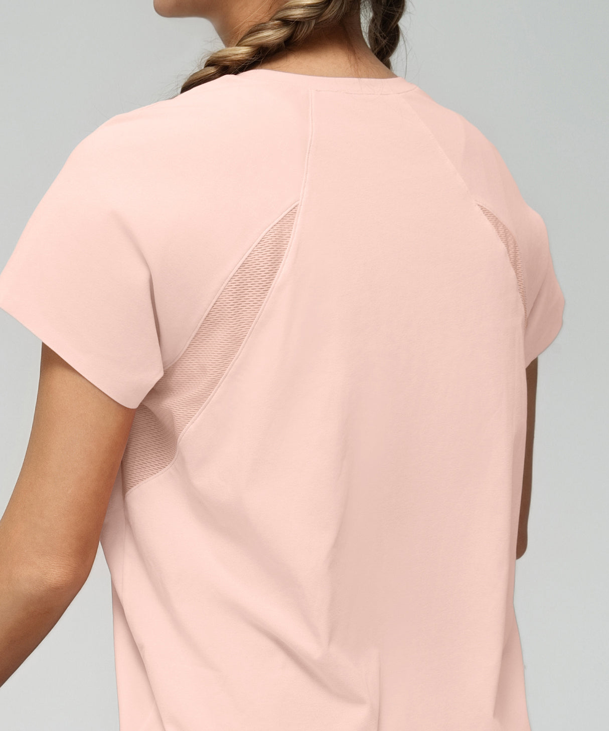 Anywhere Back Mesh Solid Color Comfortable T-shirt