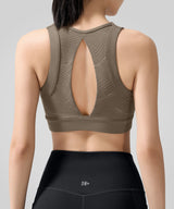 Echo Key Hole Back Mesh Andningsbar Yoga-BH | Sport-BH med lätt stöd för kvinnor