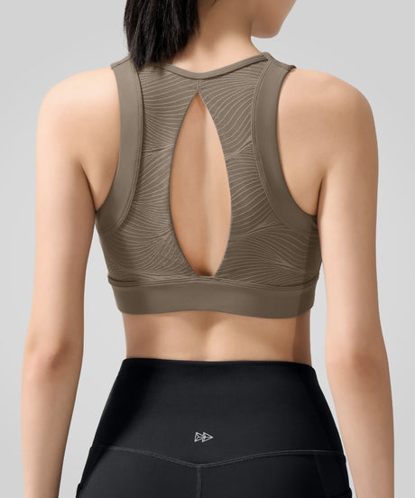 Echo Key Hole Back Mesh Andningsbar Yoga-BH | Sport-BH med lätt stöd för kvinnor