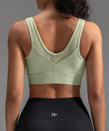 Power Mesh Sweetheart Neck Back Sport-BH | Damen-Sport-BH mit starkem Halt