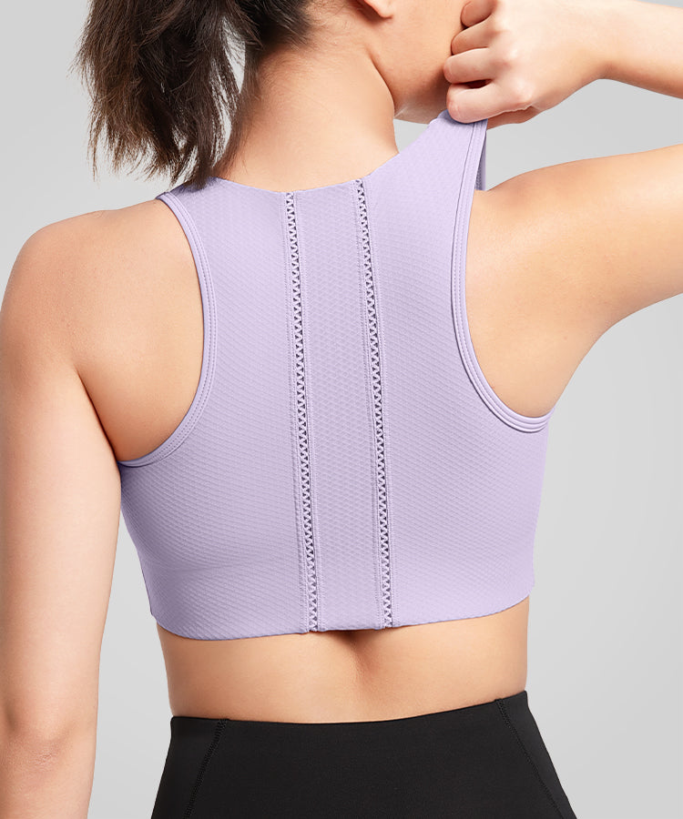 Atmungsaktiver Power Waffle Mesh-Lauf-BH | Sport-BH mit starkem Halt für Damen
