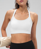 Shift Ribbed Sewn-in Pads Racerback Running Bra | Women's High Support Sports Bra