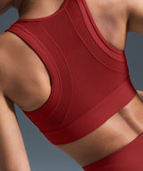 Sculpt Zip Mesh Racerback Padded Running Bra | Women's High Support Sports Bra