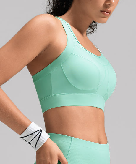 Power Multi-Seam Mesh Neckline Running Bra | Damen Sport-BH mit starkem Halt