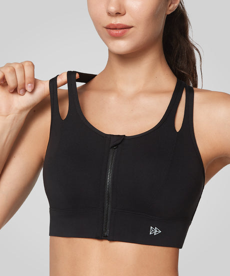 Enfold Longline Hollow Racerback Padded Running Bra | Women's High Support Sports Bra