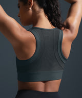 Sculpt Zip Mesh Racerback Vadderad Löpar-BH | Sport-BH med Högt Stöd för Damer