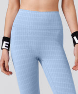 Power Jacquard Pattern No Front Seam High-Rise Running Leggings 25inches | Women's High Support Leggings
