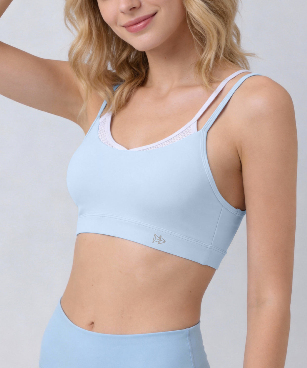 Anywhere Double Straps Removable Cups Mesh Yoga Bra | Women's Light Support Sports Bra