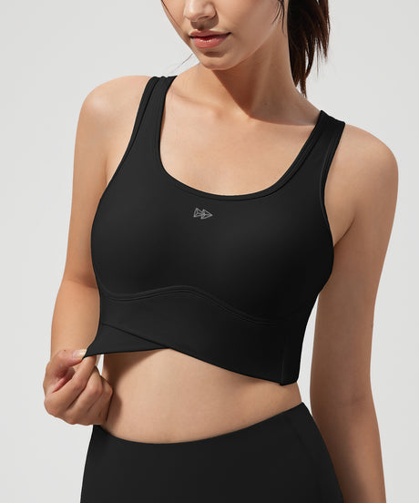 Anywhere Full-Coverage Fixed Pads Longline Yoga Bra | Women's Sports Tank