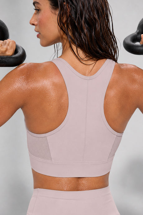 Enfold™ Zip-Front Mesh Racerback High-Support Sports Bra | Women's High Support Sports Bra