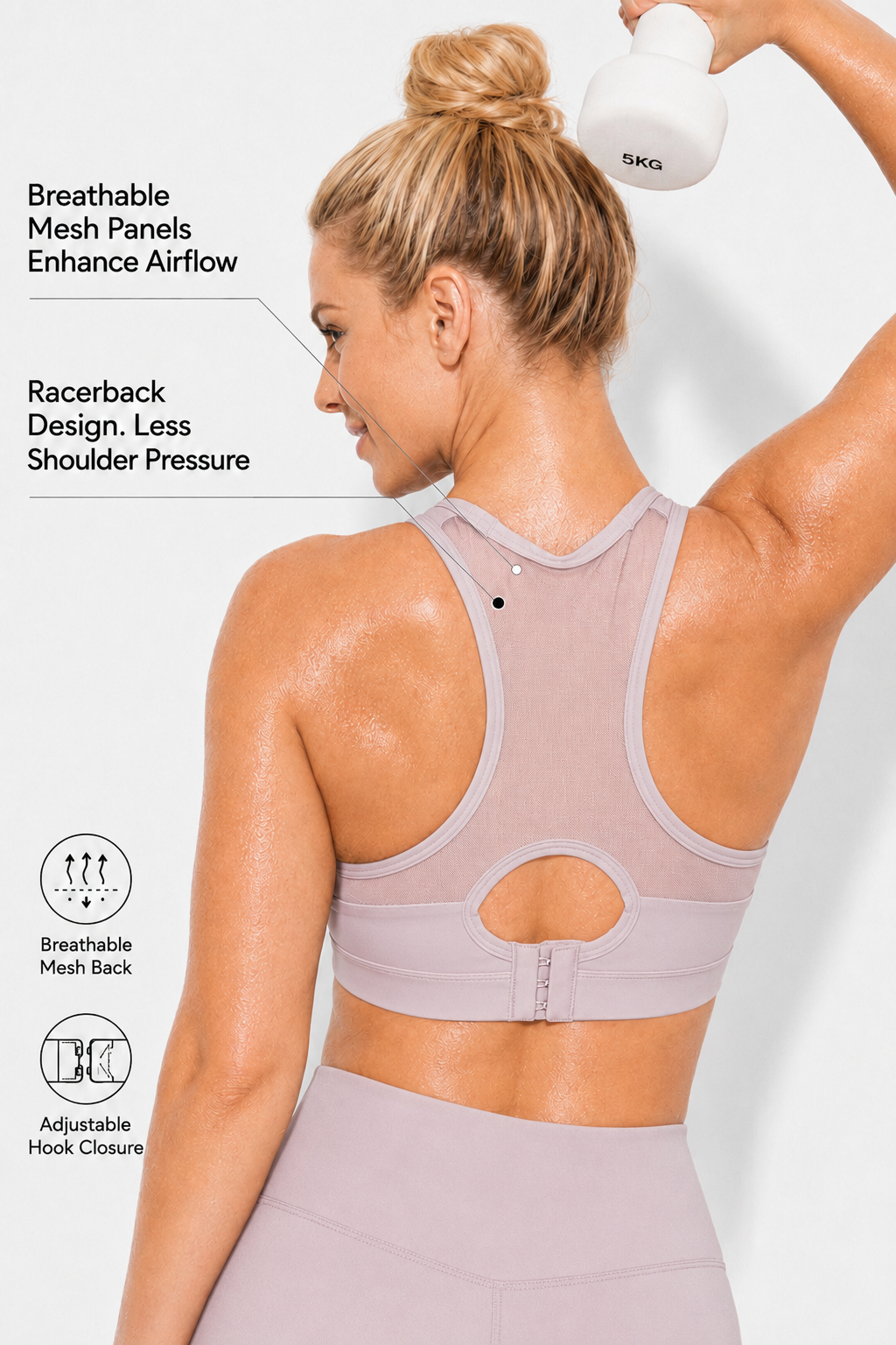 Shift™ Racerback Breathable Full-Coverage Running Bra | Women's High Support Sports Bra