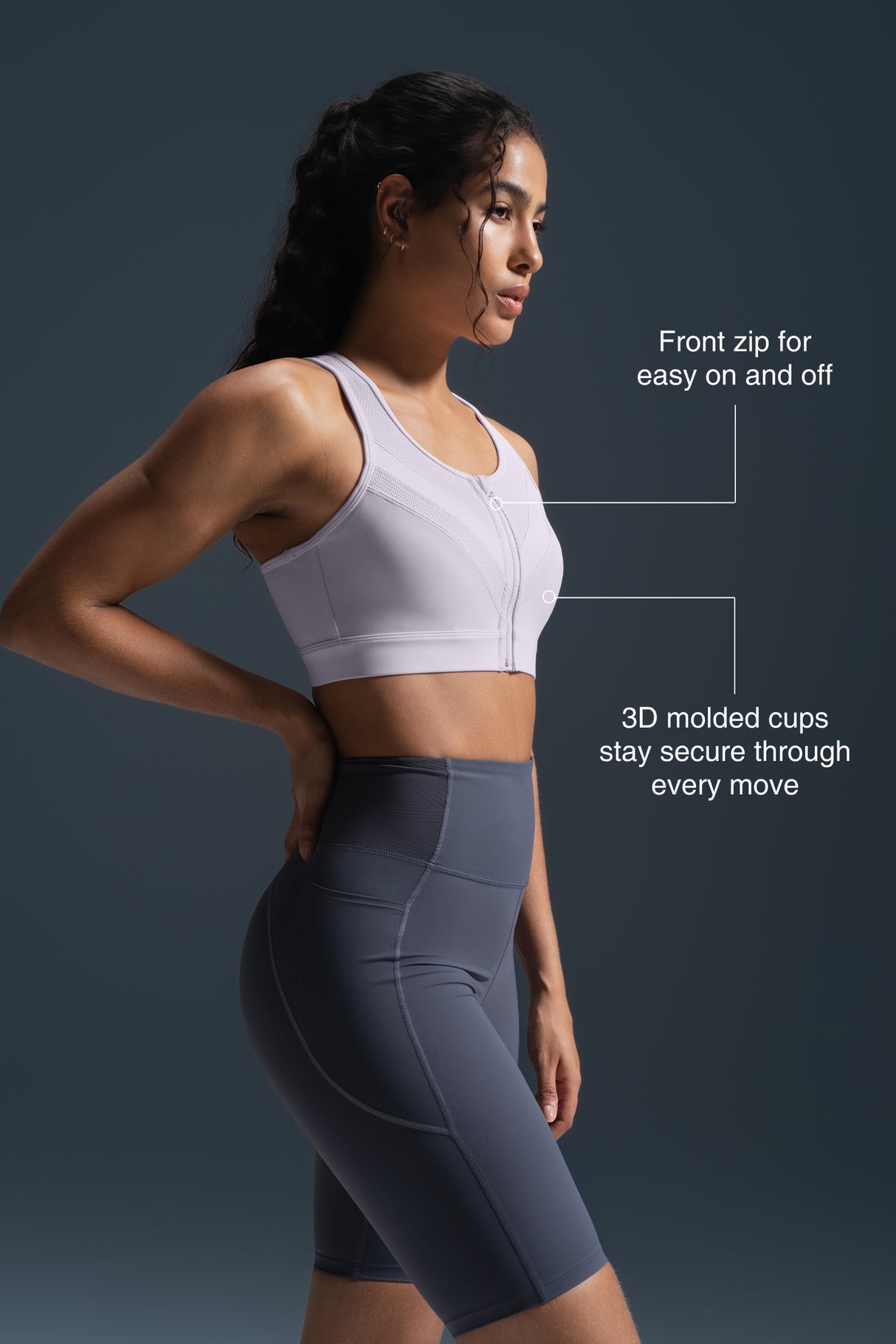Enfold™ Zip-Front Breathable Racerback High-Support Bra for Larger Busts | Women's High Support Sports Bra