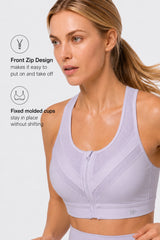 Enfold™ Zip-Front Breathable Racerback High-Support Bra for Larger Busts | Women's High Support Sports Bra
