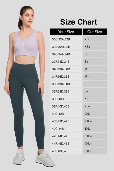 Echo Front Zip Perforerad Andningsbar Vadderad Löpar-BH | Sport-BH med Högt Stöd för Damer