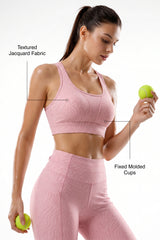 Pink Racerback Mesh Full Coverage Running Bra | High-Impact Support Best For Running, HIIT & Training