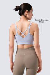 Anywhere™ V-neck Cross Thin Strap Yoga Bra| Women's Light Support Sports Bra
