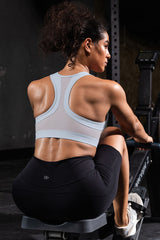 Reggiseno da corsa imbottito con schiena incrociata in rete e cerniera frontale Enfold | Reggiseno sportivo ad alto sostegno da donna