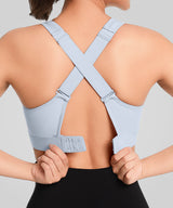Sujetador deportivo transpirable con espalda cruzada y acolchado para correr | Sujetador deportivo de alta sujeción para mujer