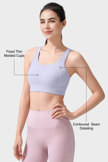 Echo Natural Shine Sportlicher Lauf-BH mit offenem Rücken | Sport-BH mit starkem Halt für Damen