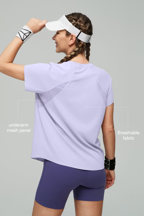 Anywhere™ Back Mesh Solid Color Comfortable T-shirt