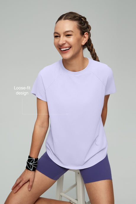 Anywhere™ Back Mesh Solid Color Comfortable T-shirt