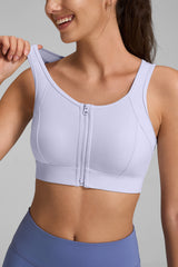 Power™ Cutout Racerback Zip Front Running Bra | Women's High Support Sports Bra
