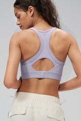 Shift™ Ribbed Sewn-in Pads Racerback Running Bra | Women's High Support Sports Bra
