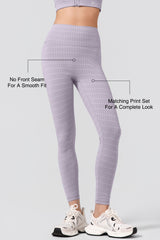 Power™ Jacquard Pattern No Front Seam High-Rise Running Leggings 25inches | Women's High Support Leggings