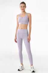Power™ Jacquard Pattern No Front Seam High-Rise Running Leggings 25inches | Women's High Support Leggings