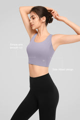 Reggiseno yoga Anywhere con coste a contrasto e aperture | Reggiseno sportivo leggero da donna