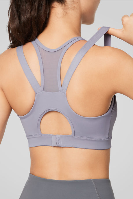 Löpar-bh med Power Zip och mesh framtill | Sport-bh med högt stöd för kvinnor