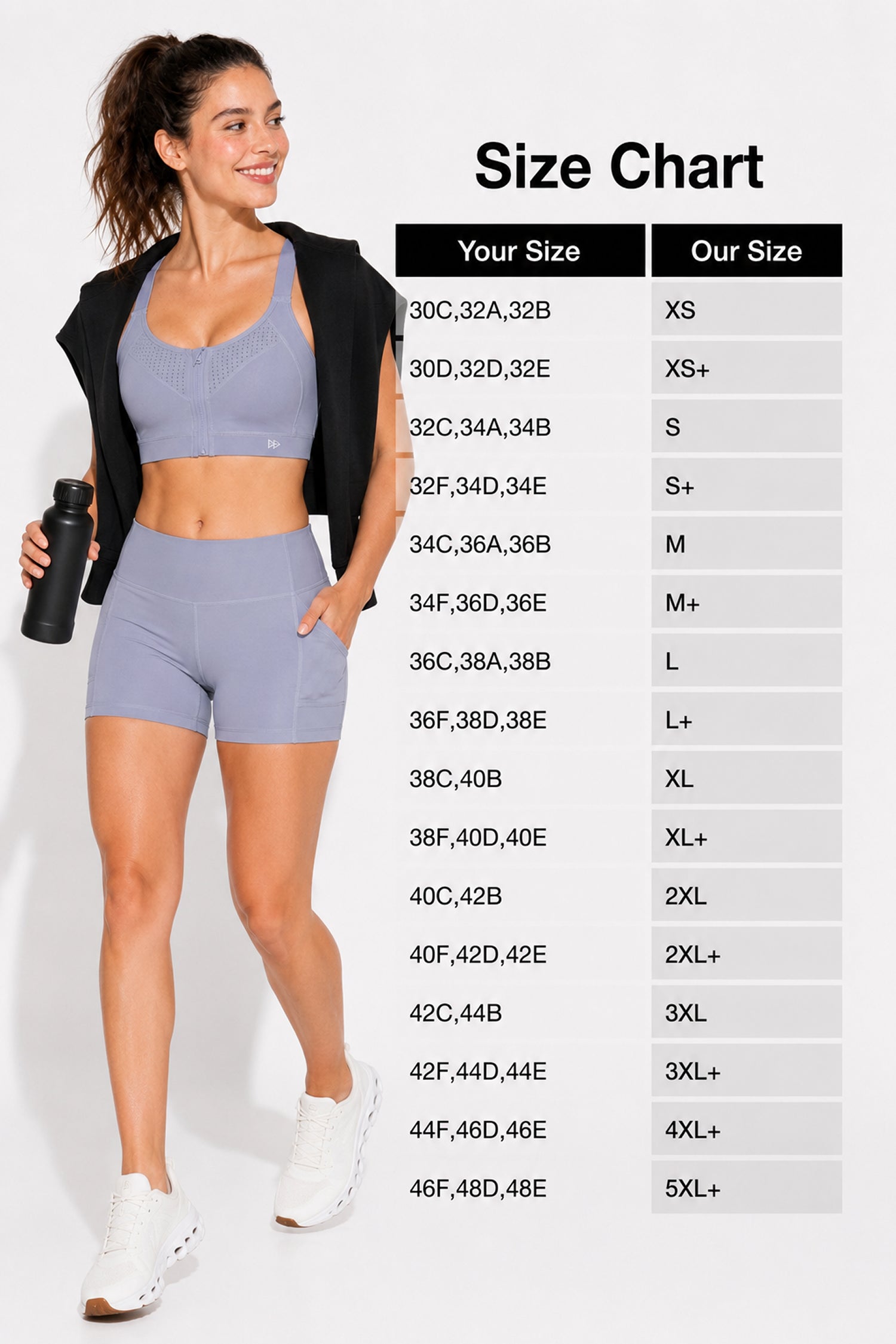 Reggiseno da corsa imbottito con spalline regolabili Power Zip | Reggiseno sportivo ad alto sostegno da donna