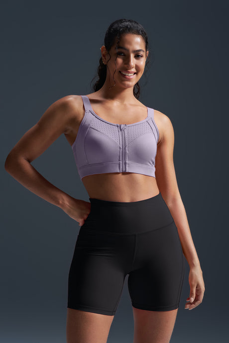 Reggiseno da corsa imbottito con spalline regolabili Power Zip | Reggiseno sportivo ad alto sostegno da donna