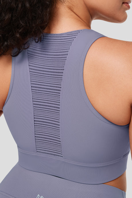 Echo Zipper Mesh Racerback gepolsterter Lauf-BH | Damen-Sport-BH mit starkem Halt